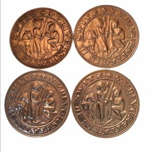 Vintage Switzerland Gold Coasters